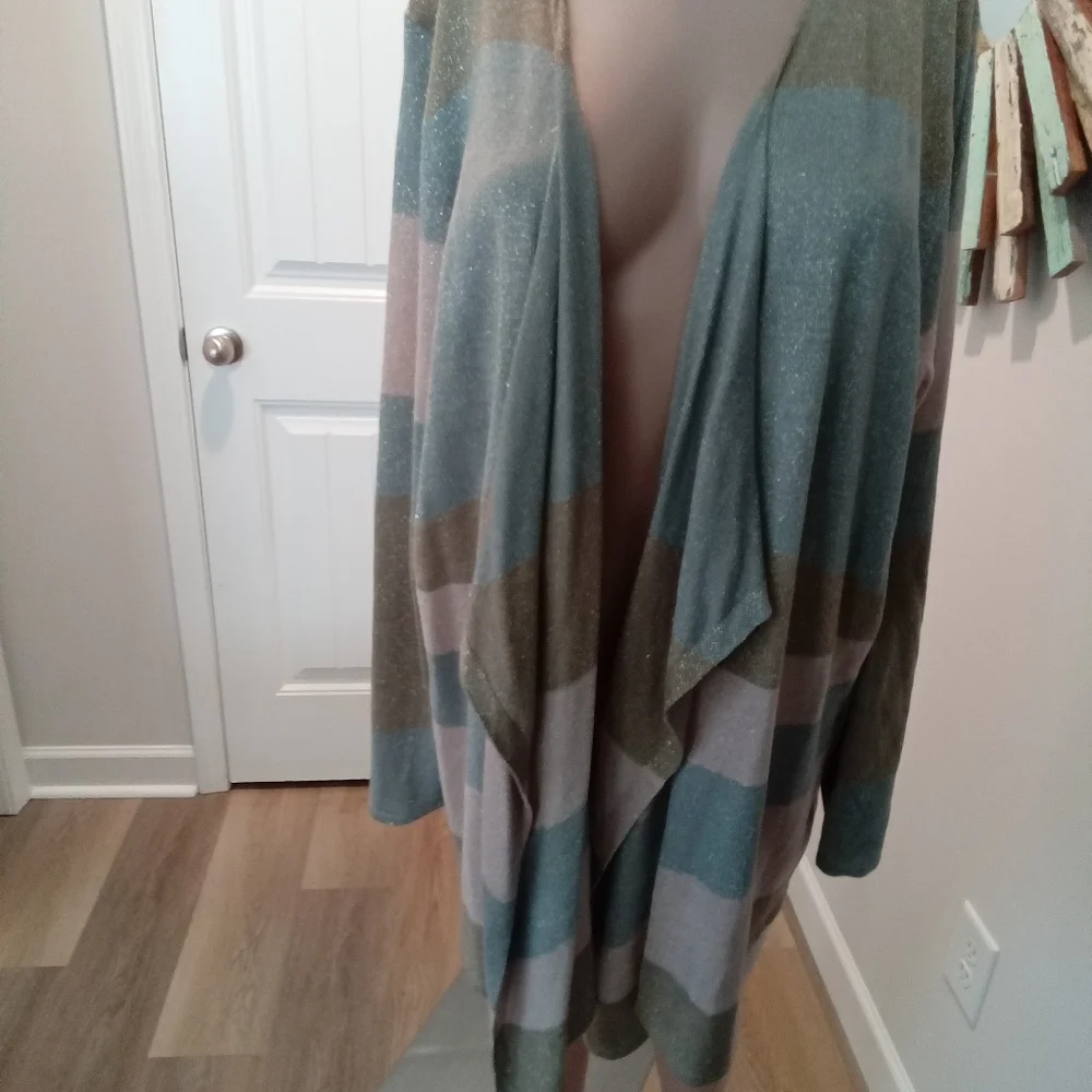 Cupio Blush Plus Size 2X Open Sweater NWT Pink, Grey